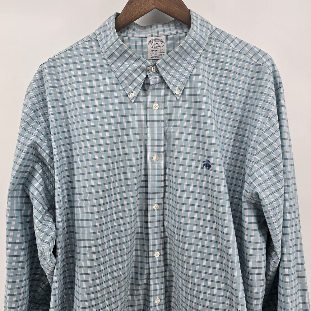 Brooks Brothers Men's Regent Fit Shirt XXL Blue Plaid Long Sleeve Button Up - Picture 1 of 7